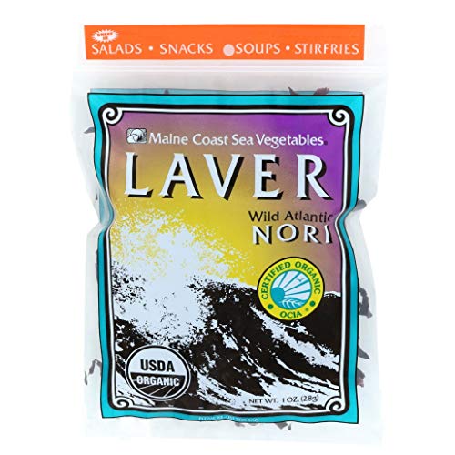 Laver Whole Leaf | 1 Oz Bag | Organic Seaweed | Maine Coast Sea