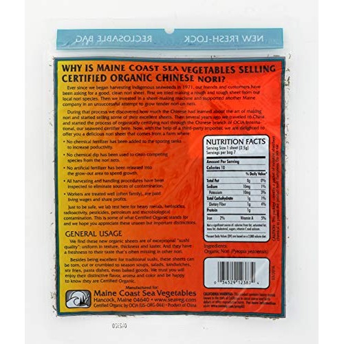 Nori Sushi Sheets Toasted | 7 Count | Organic Seaweed Wraps Fo