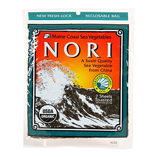 Nori Sushi Sheets Toasted | 7 Count | Organic Seaweed Wraps Fo