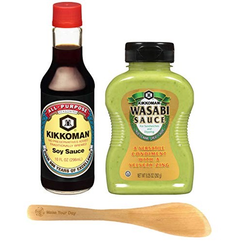 Kikkoman Soy Sauce And Wasabi Sauce, 1 Bottle Of Each Pack Of 2