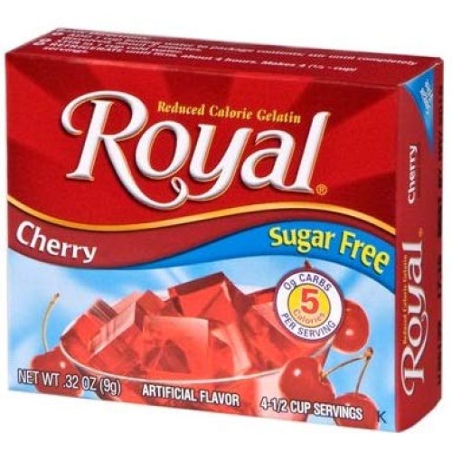 Royal Gelatin Sugar Free Dessert Mix Variety, Cherry, Orange, Ra