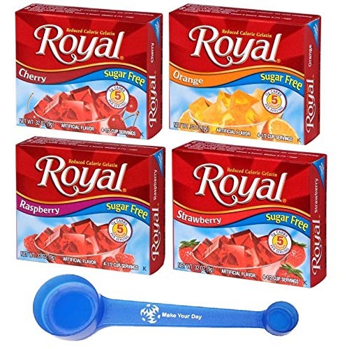 Royal Gelatin Sugar Free Dessert Mix Variety, Cherry, Orange, Ra