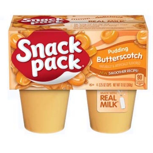 Snack Pack Pudding Variety Pack, Chocolate, Vanilla, And Butters