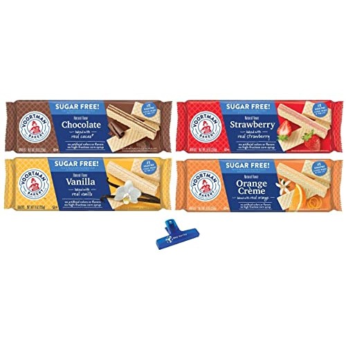 Voortman Bakery Sugar Free Wafers, Chocolate, Vanilla, Strawberr...