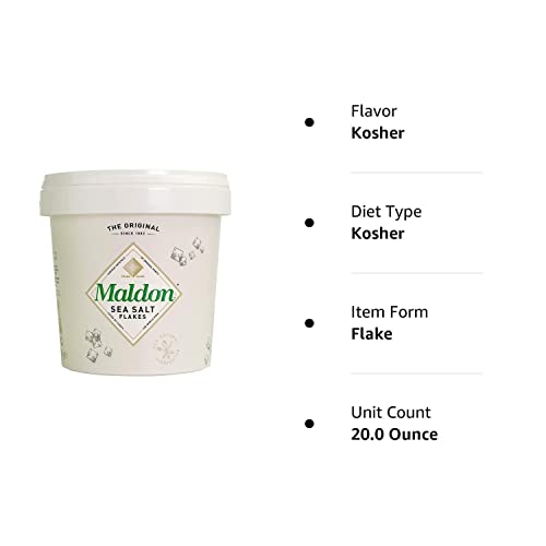 Maldon Salt Company Salt, Sea Salt Flakes, 20 Oz 570 G, Reseal