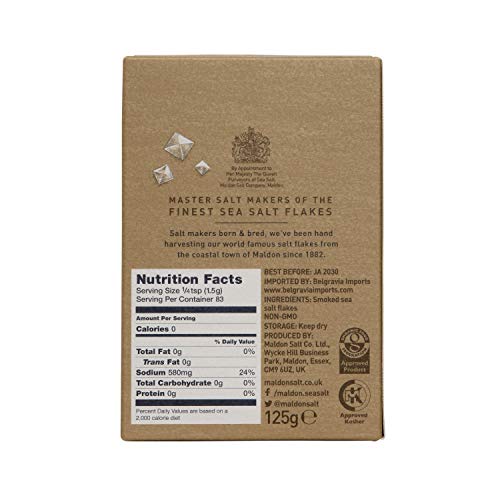 Maldon Salt, Smoked Sea Salt Flakes, 4.4 Oz 125 G, 2 Count, Ko