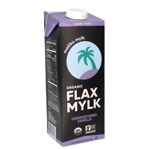 Malibu Mylk Unsweetened Vanilla Organic Flax Milk | Dairy-Free,