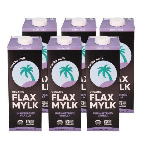 Malibu Mylk Unsweetened Vanilla Organic Flax Milk | Dairy-Free,