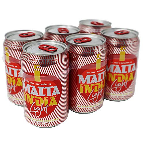 Malta India Light - Puerto Ricos Famous Malt Beverage - 8 Oz Ca