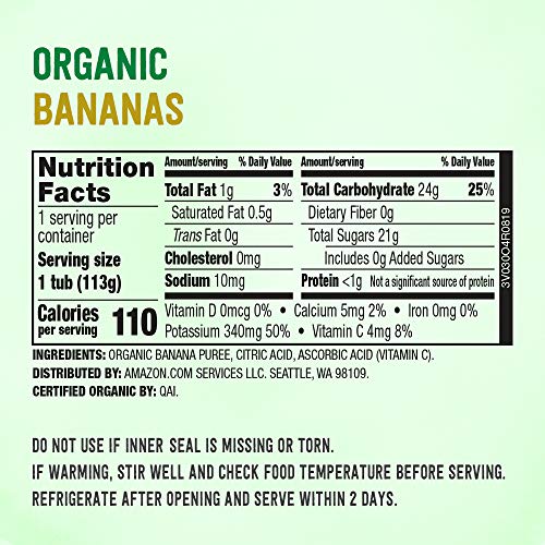 Amazon Brand - Mama Bear Organic Baby Food, Bananas, 4 Ounce Tub