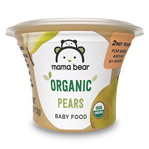 Amazon Brand - Mama Bear Organic Baby Food, Pears, 4 Ounce Tub,