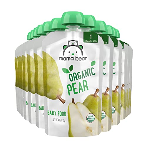 Amazon Brand - Mama Bear Organic Baby Food, Stage 1, Pear, 4 Oun