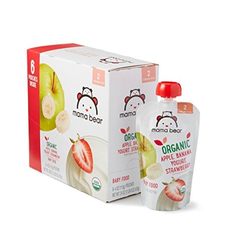 Amazon Brand - Mama Bear Organic Baby Food, Stage 2, Apple Banan