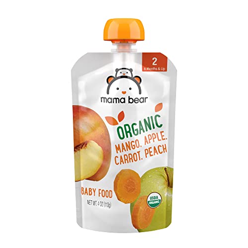 Amazon Brand - Mama Bear Organic Baby Food, Stage 2, Mango Apple
