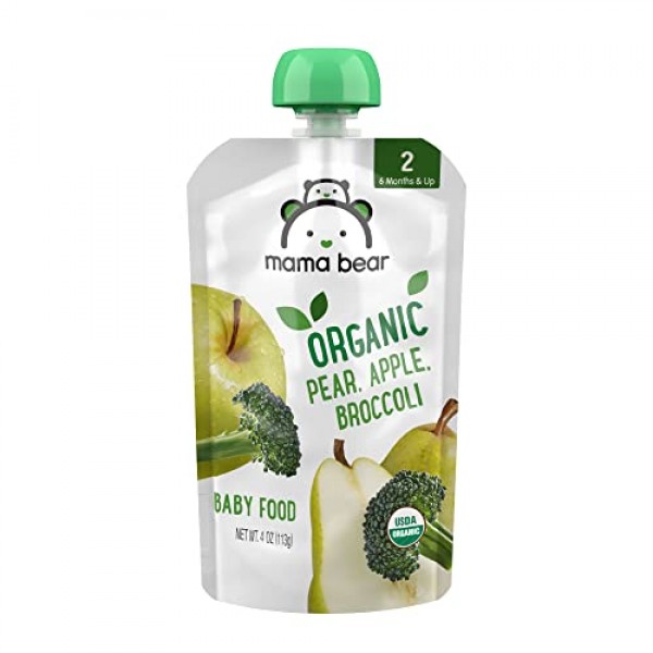Amazon Brand - Mama Bear Organic Baby Food, Stage 2, Pear Apple ...
