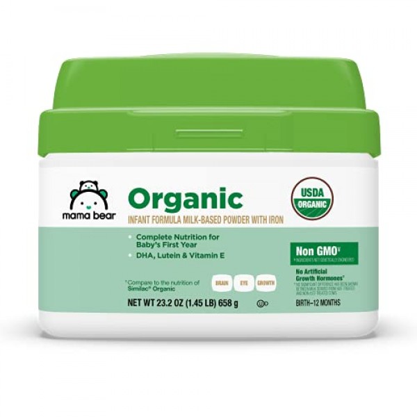 Amazon Brand - Mama Bear USDA-Certified Organic Milk-Based Powde...
