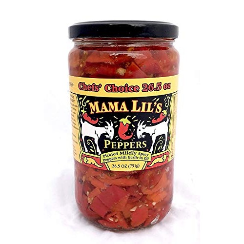 Mama Lils Original Mild Goathorn Peppers, Large Jar 26.5 Oz P