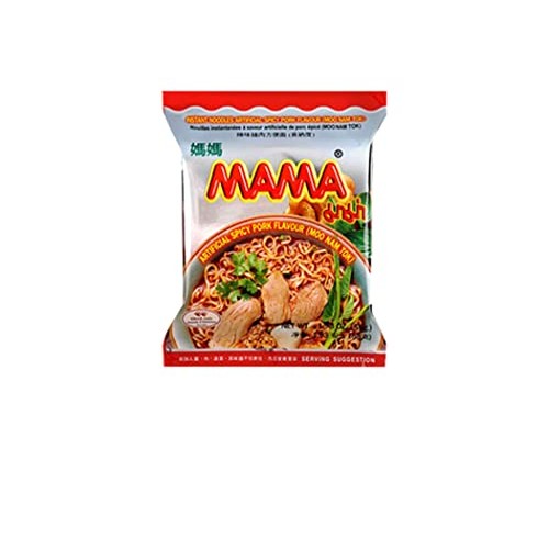 Mama Ramen Style Instant Oriental Noodles Spicy Pork Flavor 10 Pack