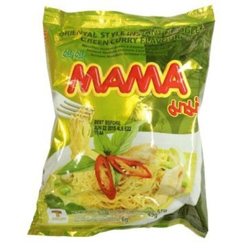 Mama Instant Noodle Chicken Green Curry, 55G X 30 Packages 1 Ca