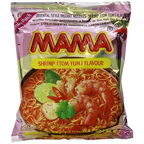 Mama Instant Noodle, Tom Yum Shrimp Spicy Flavor, 3.17 Ounce Pa