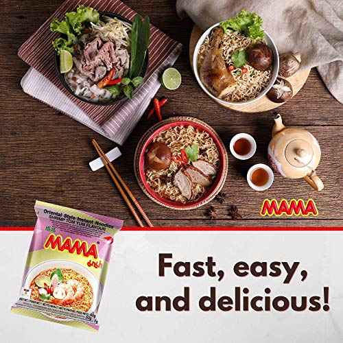 Mama Instant Ramen Noodle, Tom Yum Shrimp Flavour Pack Of 30 Mama Instant Ramen Noodle, Tom Yum Shrimp Flavour Pack Of 30