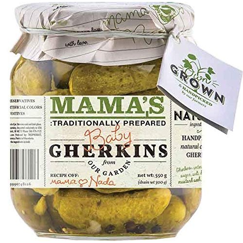 Mamas Traditionally Prepared Dill Baby Gherkins, Two 19 Oz. 55