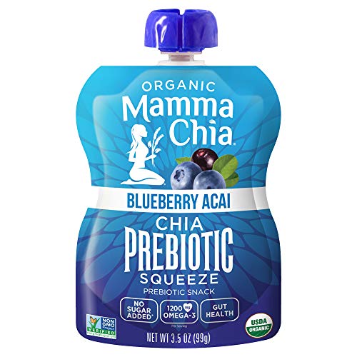 Mamma Chia Organic Prebiotic Squeeze Snack, Blueberry Acai, Pack