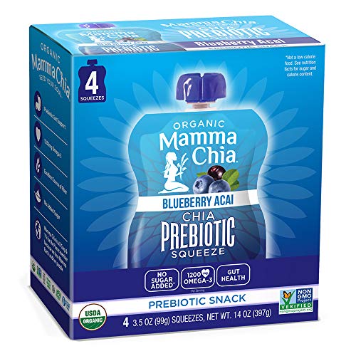 Mamma Chia Organic Prebiotic Squeeze Snack, Blueberry Acai, Pack