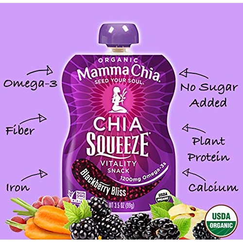 Mamma Chia Squeeze Blackberry Bliss Organic Vitality Pouches,