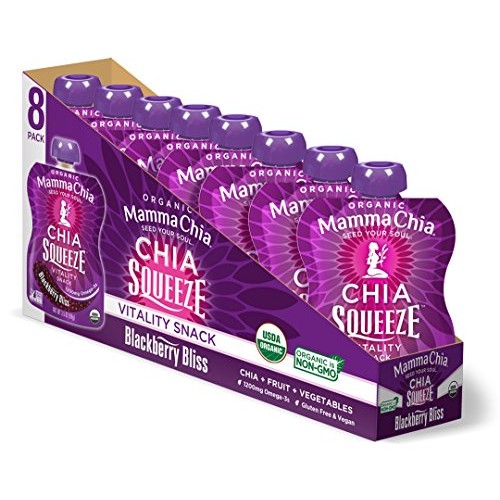 Mamma Chia Squeeze Blackberry Bliss Organic Vitality Pouches,