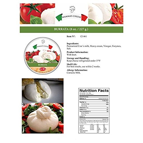 Italian Cow Milk Cheese Burrata - 2 Pieces X 8 Oz - Semi-Soft It