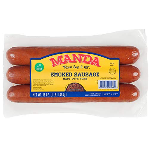 Manda Fine Meats Green Onion Sausage 1 Lb 3 Pack