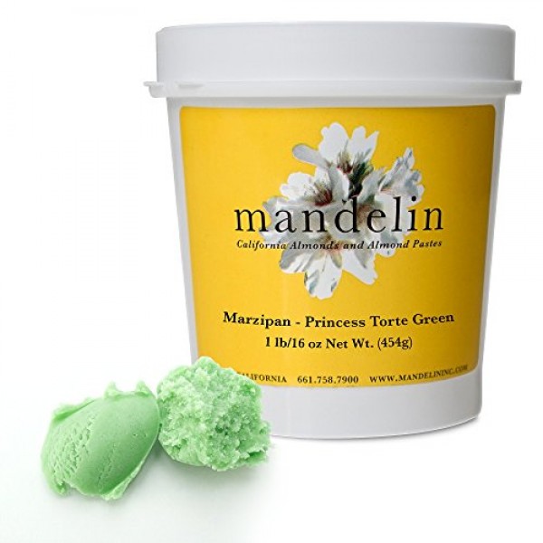 Mandelin Princess Torte Green Marzipan Modeling Paste, 33% Almon...
