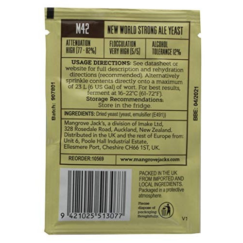 5X Mangrove Jacks Craft Series Yeast M42 New World Strong Ale