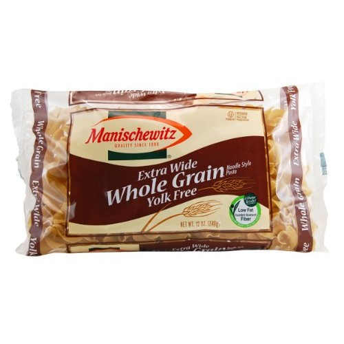 Manischewitz Whole Grain Yolk Free Extra Wide Noodles, 12-Ounce