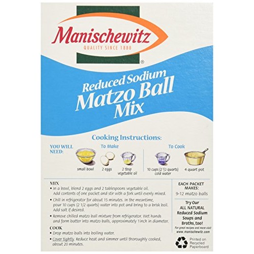 Manischewitz Matzo Ball Mix, Low Sodium, 5 Ounce