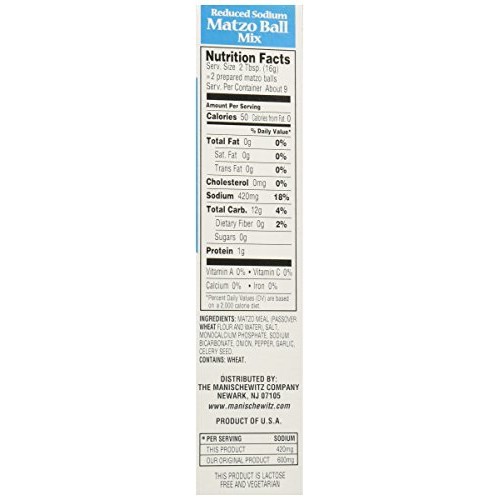 Manischewitz Matzo Ball Mix, Low Sodium, 5 Ounce