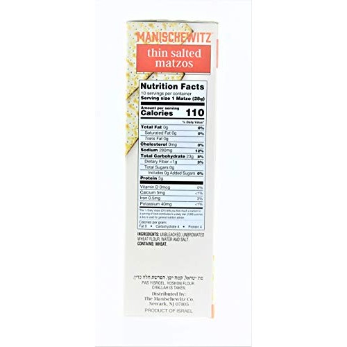 Manischewitz Matzo Thin Salted, 3 Count