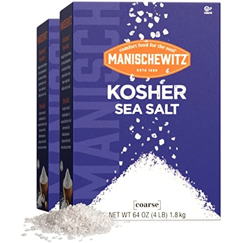 Manischewitz Natural Bulk Kosher Salt, 4lb 2 Pack 100% Coarse ...