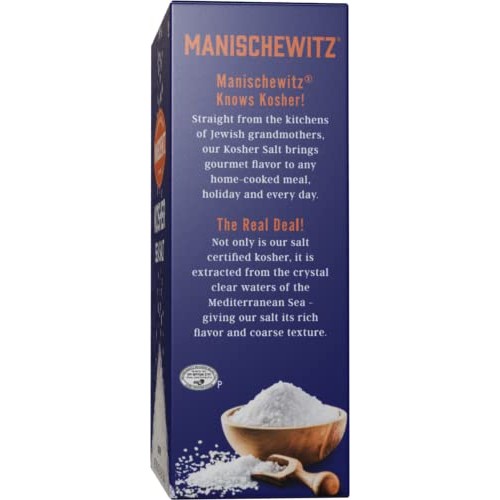 Manischewitz Natural Kosher Salt 4lb Box | EZ-Pour Spout | 100...