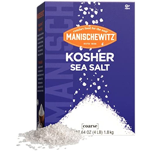 Manischewitz Natural Kosher Salt 4lb Box | EZ-Pour Spout | 100...