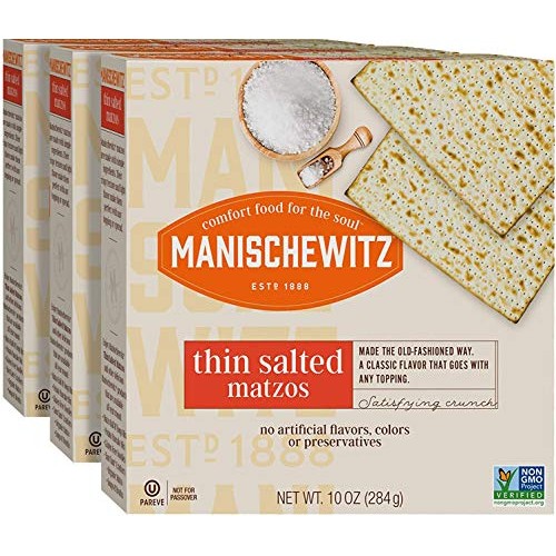 Manischewitz Old Fashioned Thin Salted Matzo 10Oz 3 Pack Air