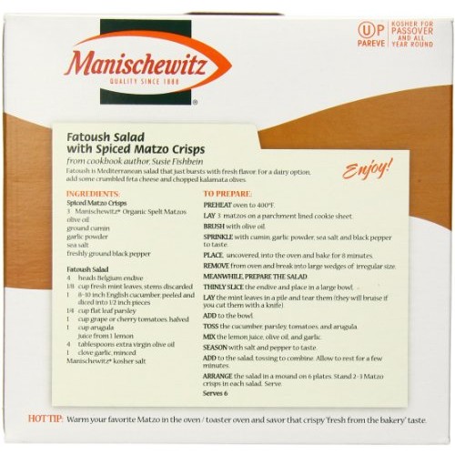 Manischewitz Organic Spelt Matzo Cracker, 10 Ounce