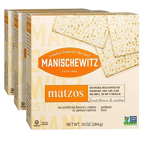 Manischewitz Original Thin Unsalted Matzo 10Oz 3 Pack Airy C