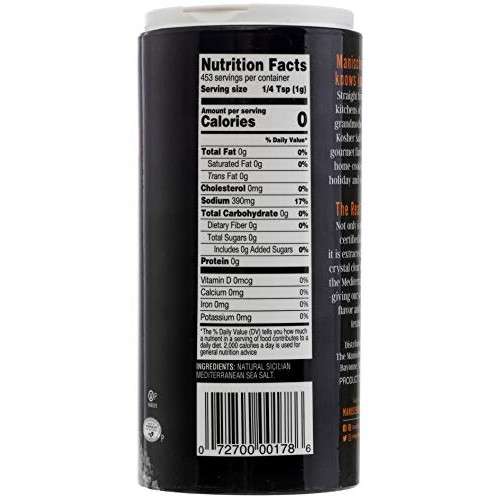 Manischewitz Premium Kosher Salt, Coarse Sea Salt, 16Oz 1 Pound