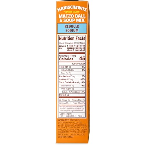 Manischewitz Reduced Sodium Matzo Ball & Soup Mix 4.5oz (3 Pack)...