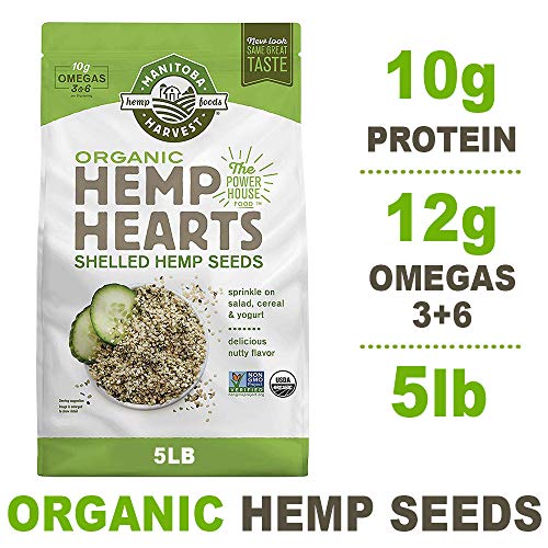Manitoba Harvest Organic Hemp Hearts Raw Shelled Hemp Seeds, 5Lb