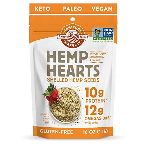 Manitoba Harvest Hemp Hearts Raw Shelled Hemp Seeds, 16Oz; 10G P