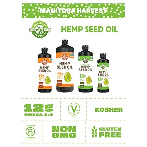 Manitoba Harvest Hemp Seed Oil, Cold Pressed, 10G Of Omegas Per