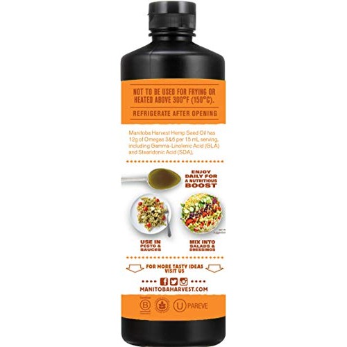 Manitoba Harvest Hemp Seed Oil, Cold Pressed, 10G Of Omegas Per